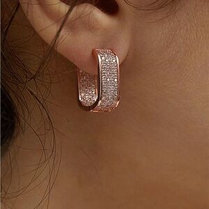 Rose Gold - Stunning gold-plated + CZ diamond earrings - 3 different…